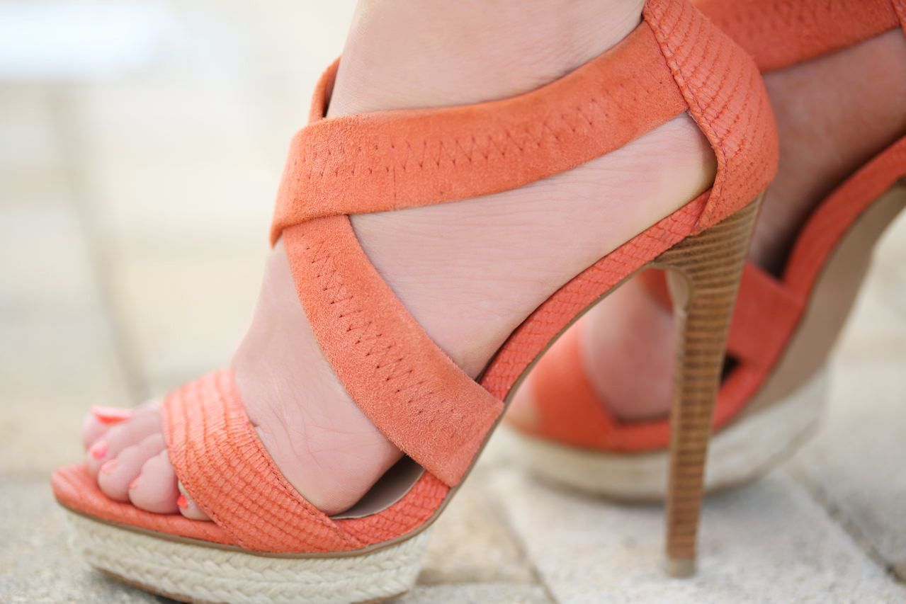 Orange Halston heels