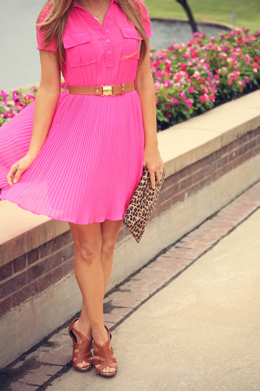 Neon Pink dress Hilary Kennedy blog