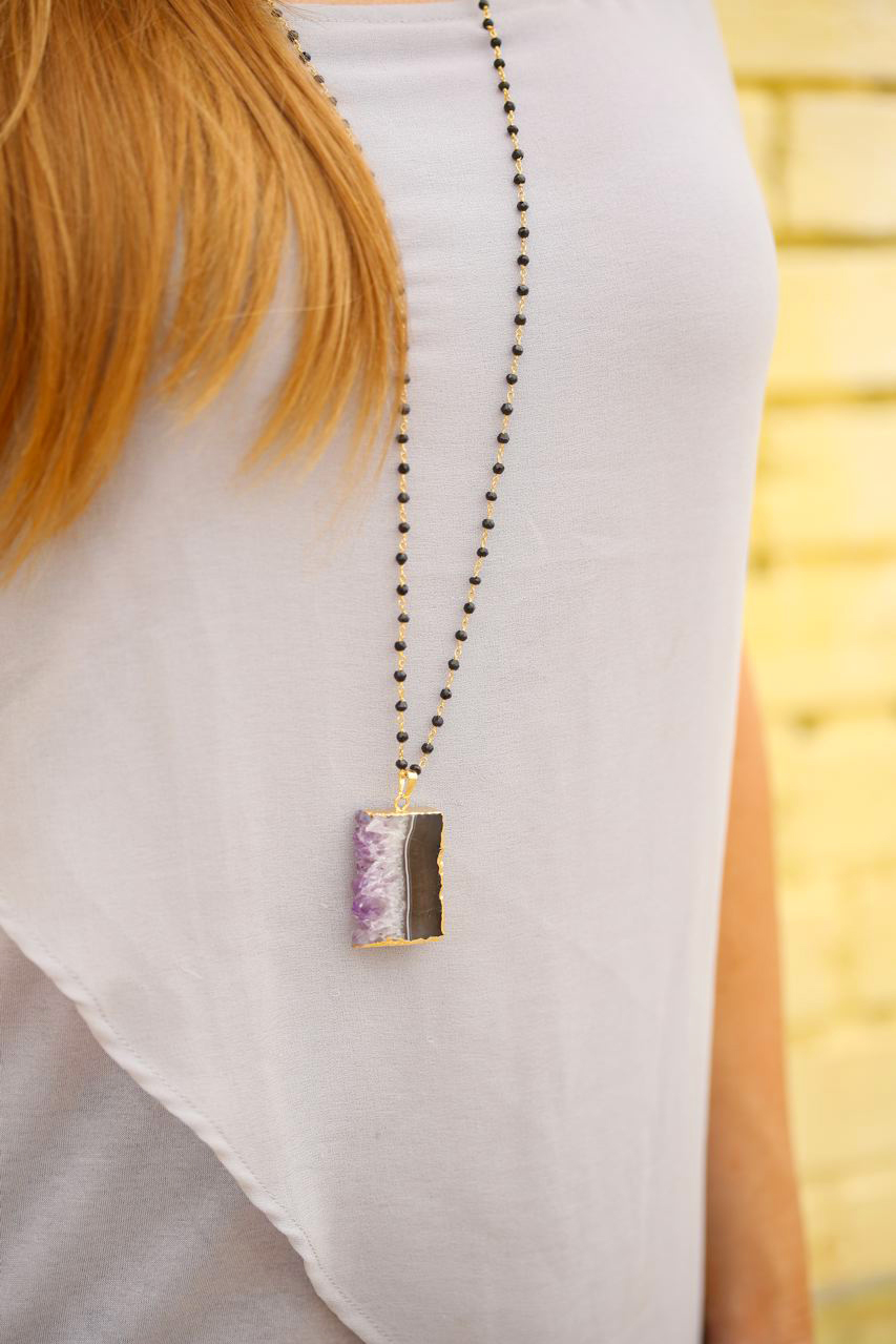 Amethyst and gold necklace