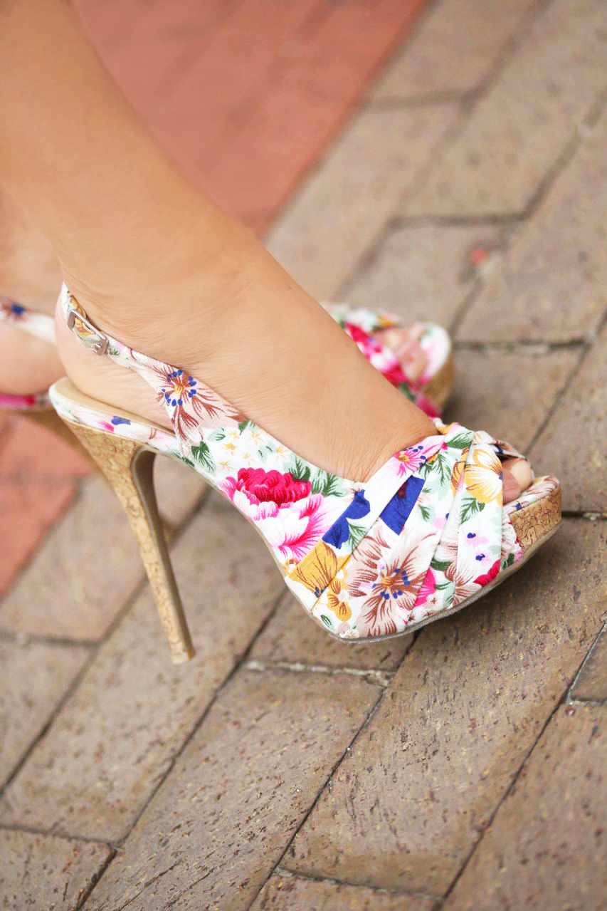 F21 floral heels