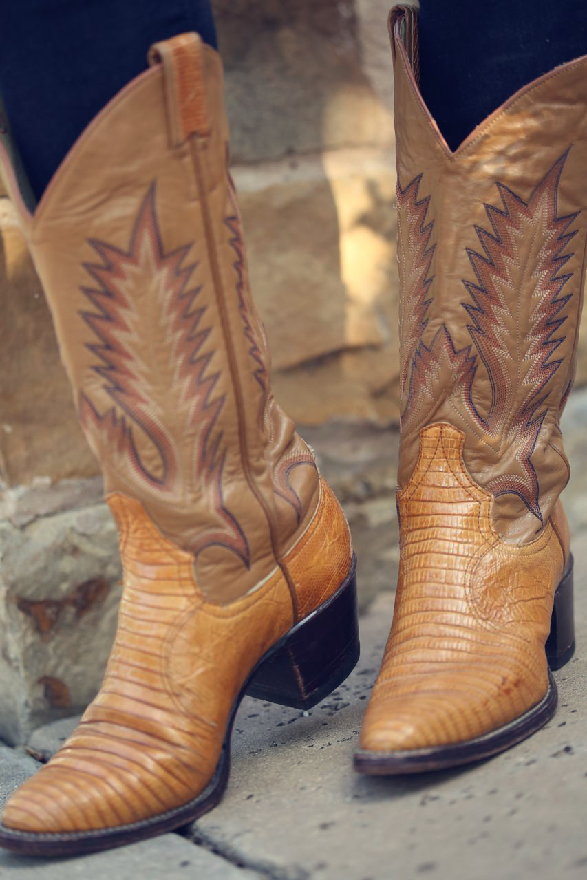 Vintage cowboy boots on Hilary Kennedy Blog