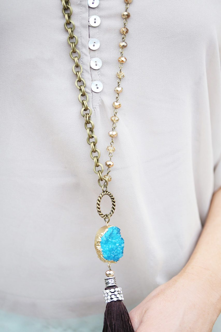 Magaly Designs Blue Druzy Necklace