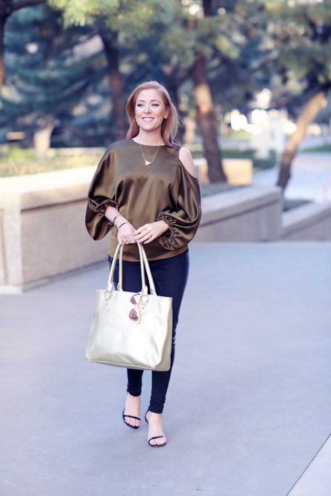 Hilary Kennedy Blog: // Gold Monogram Bag + Gold & Black Swarovski Bracelets