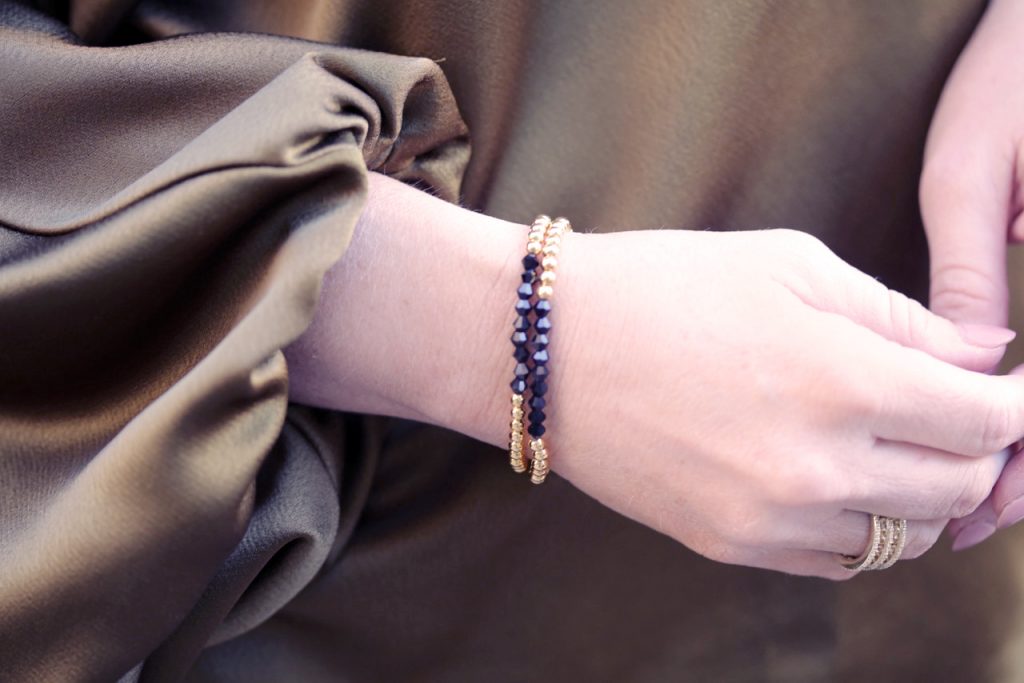 Hilary Kennedy Blog: // Gold Monogram Bag + Gold & Black Swarovski Bracelets