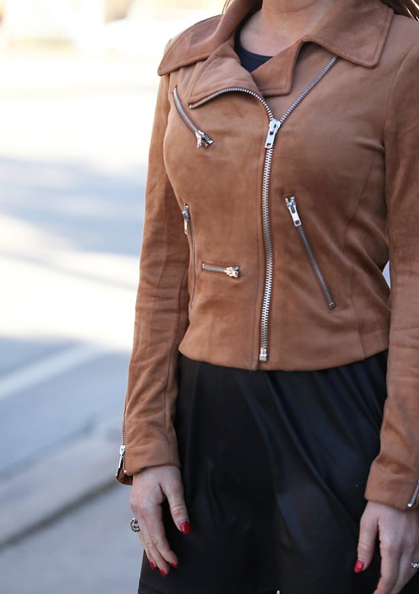 Camel Moto Jacket + Kushy Foot Tights