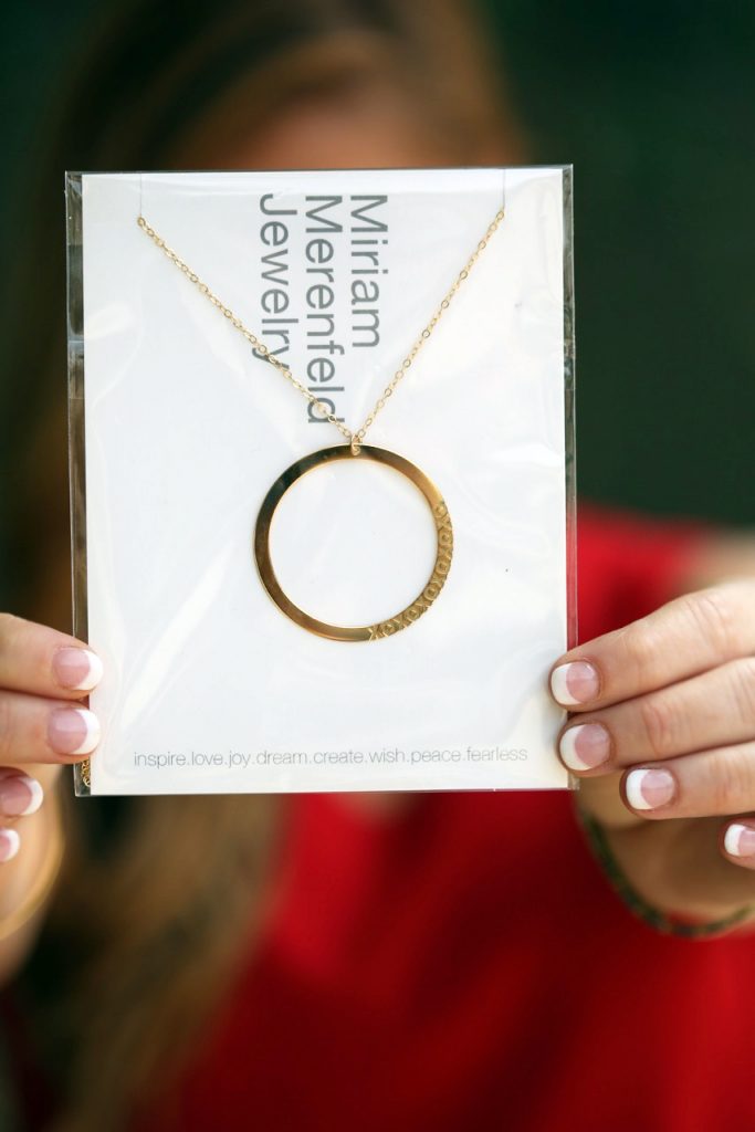 Hilary Kennedy Blog // Miriam Merenfeld Infinity Necklace in Gold