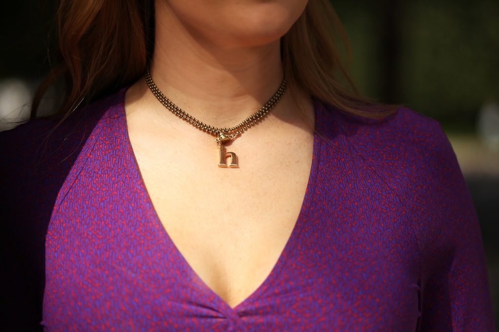 Hilary Kennedy Blog: // Uno Magnetic Initial Necklace + Ellie Kai Classic Wrap Dress