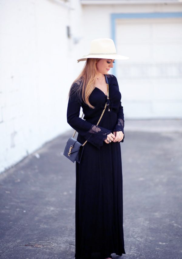 Black Lace Maxi Dress + Lip Colors for Spring