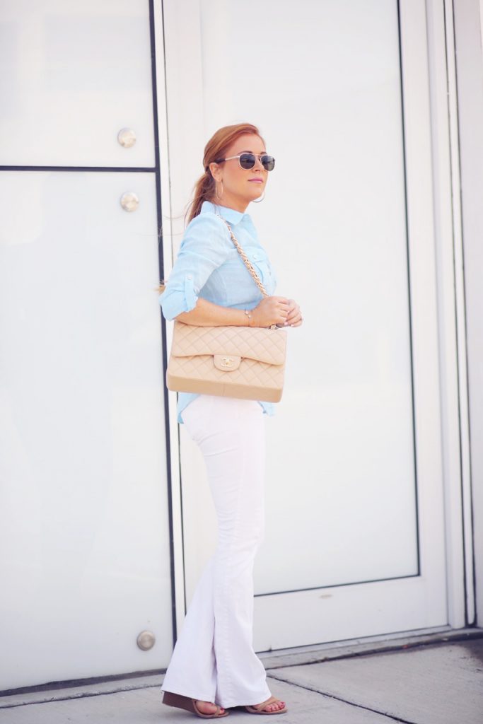 Hilary Kennedy Blog: // Saks Off Fifth Summer Steals (White Jeans + Linen Shirt)